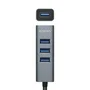 Aisens Hub USB 3.0 Aluminio Gris 10cm